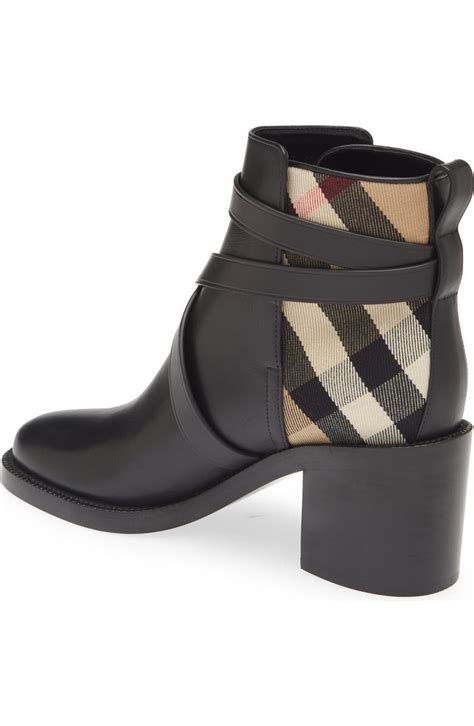 Burberry Pryle Check Block Heel Bootie (Women) 